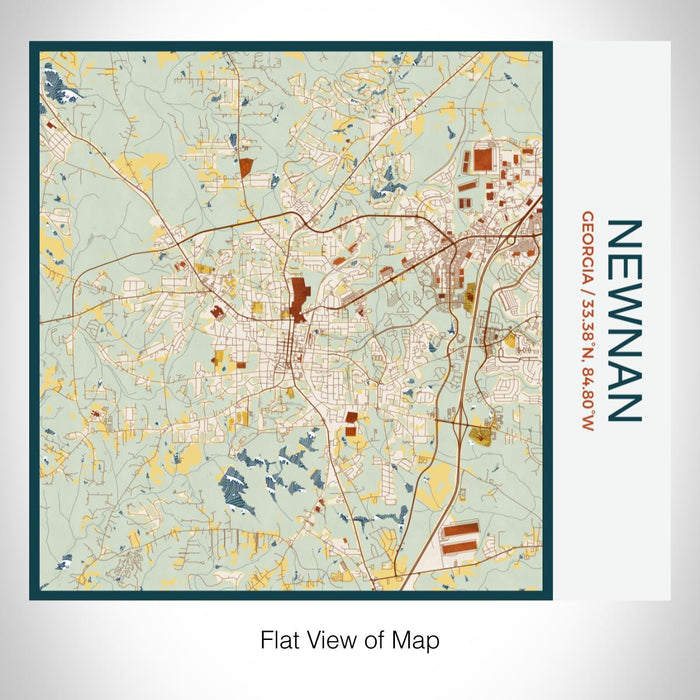 Rendered View of Newnan Georgia Map on 17oz Stainless Steel Insulated Tumbler in Woodblock Map Style