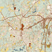 Newnan Georgia Map Print in Woodblock Style Zoomed In Close Up Showing Details
