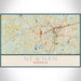 Newnan Georgia Map Print Landscape Orientation in Woodblock Style With Shaded Background