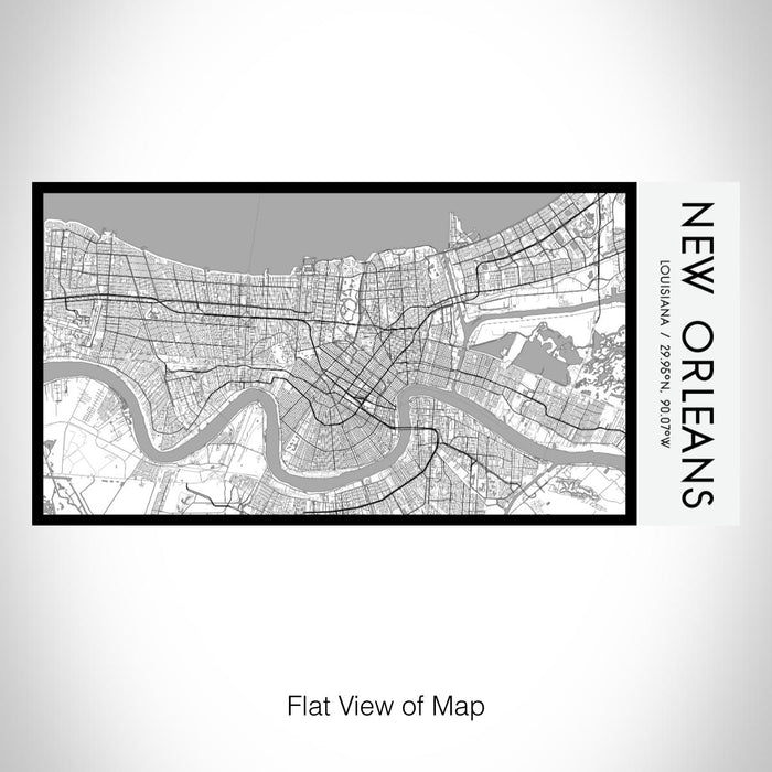 Rendered View of New Orleans Louisiana Map on 17oz Stainless Steel Insulated Bottle with printed classic style map