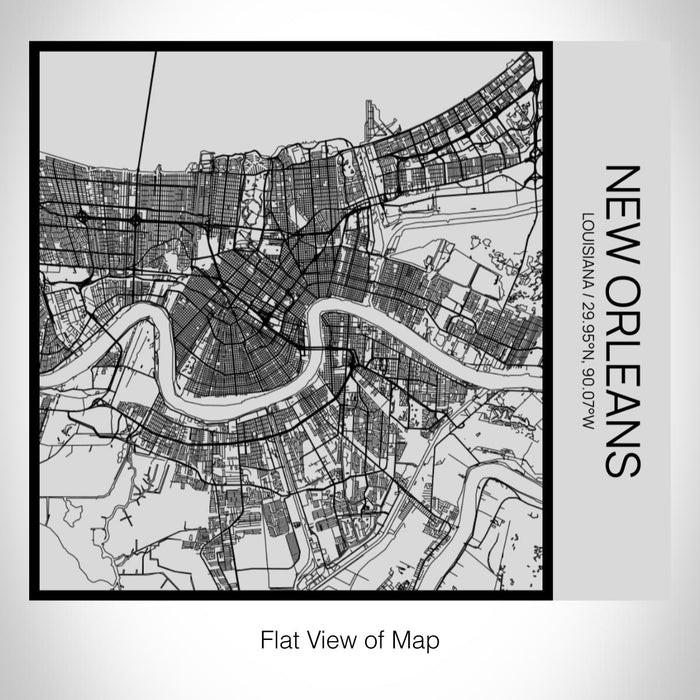 Rendered View of New Orleans Louisiana Map on 17oz Stainless Steel Insulated Tumbler in Tactile Lines with Succulent in Background