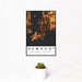 12x18 Newport Rhode Island Map Print Portrait Orientation in Ember Style With Small Cactus Plant in White Planter