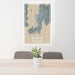 24x36 Newport Rhode Island Map Print Portrait Orientation in Afternoon Style Behind 2 Chairs Table and Potted Plant
