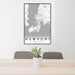 24x36 Newport Rhode Island Map Print Portrait Orientation in Classic Style Behind 2 Chairs Table and Potted Plant