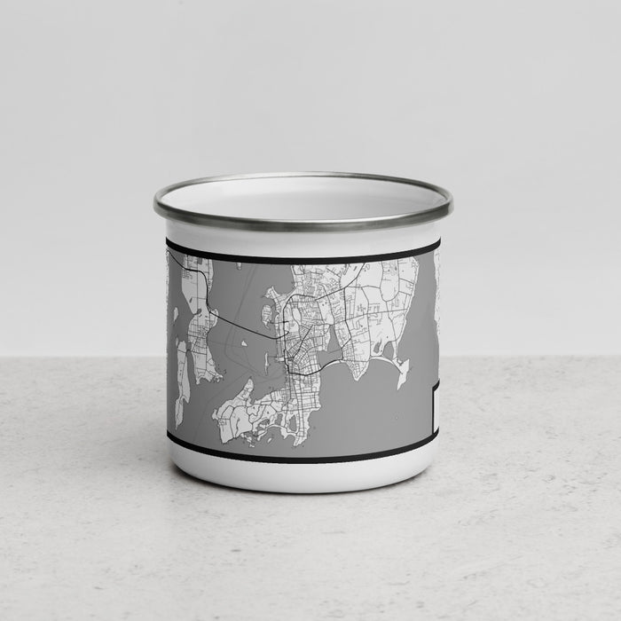 Front View Custom Newport Rhode Island Map Enamel Mug in Classic