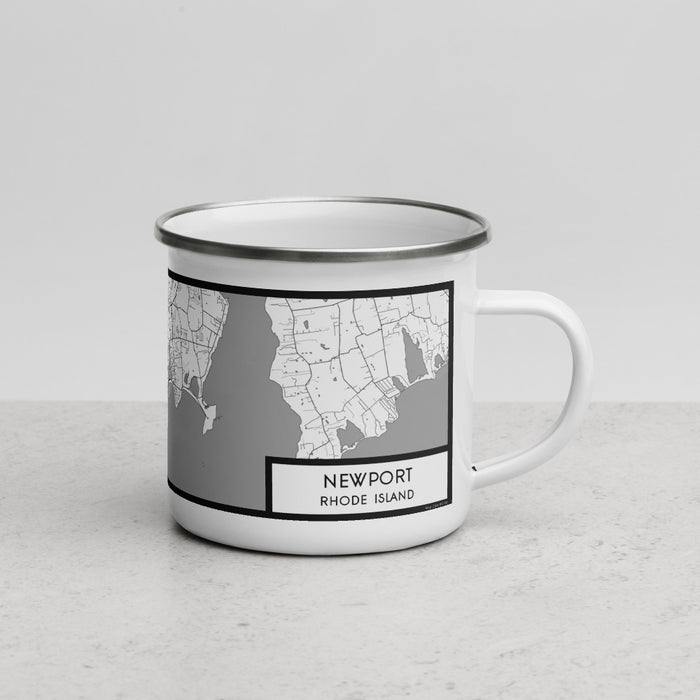 Right View Custom Newport Rhode Island Map Enamel Mug in Classic