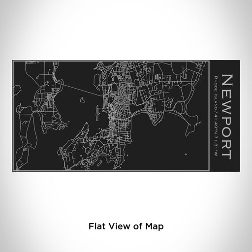 Rendered View of Newport Rhode Island Map Engraving on 17oz Stainless Steel Insulated Cola Bottle in Black