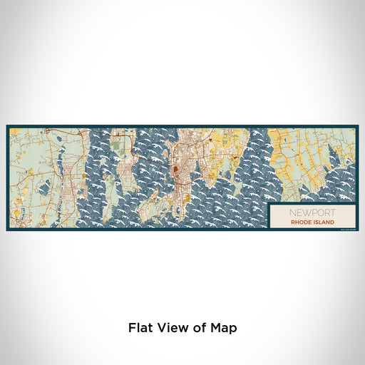 Flat View of Map Custom Newport Rhode Island Map Enamel Mug in Woodblock