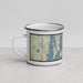 Left View Custom Newport Rhode Island Map Enamel Mug in Woodblock