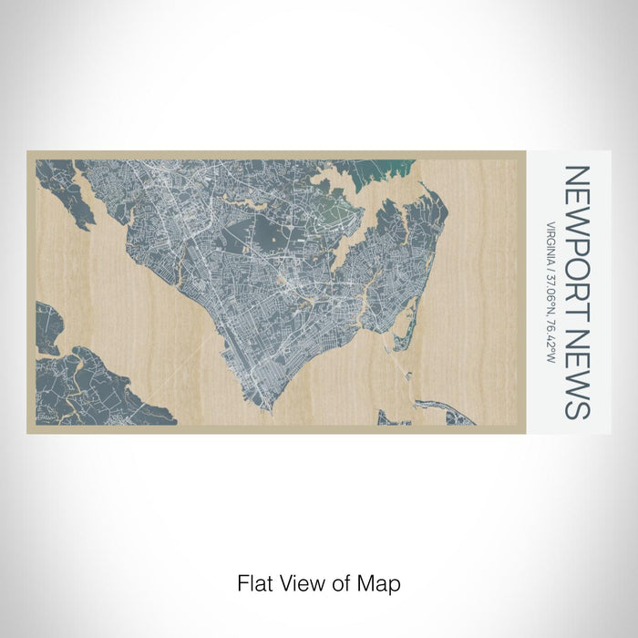 Rendered View of Newport News Virginia Map on 17oz Stainless Steel Insulated Bottle with printed afternoon style map