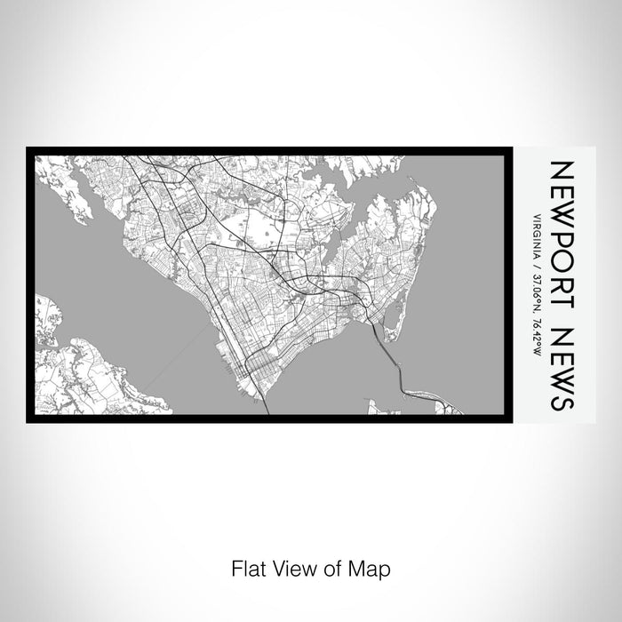 Rendered View of Newport News Virginia Map on 17oz Stainless Steel Insulated Bottle with printed classic style map