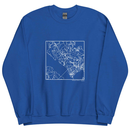 Newport News Virginia  Map Unisex Crewneck Sweater with City inscription in Royal Blue