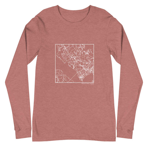 Newport News Virginia  Map Unisex Long-Sleeve T-shirt with City inscription in Heather Mauve
