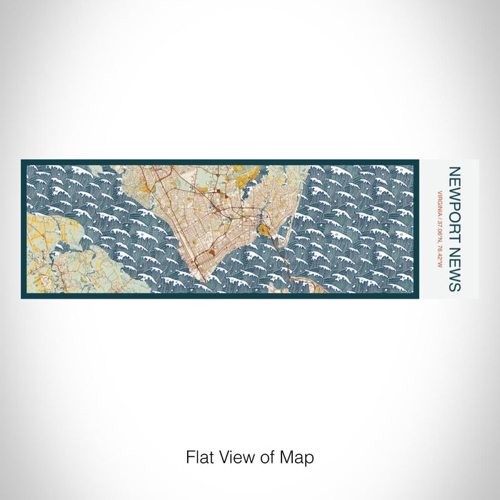 Rendered View of Newport News Virginia Map on 10oz Stainless Steel Insulated Cup in Woodblock with Sliding Lid