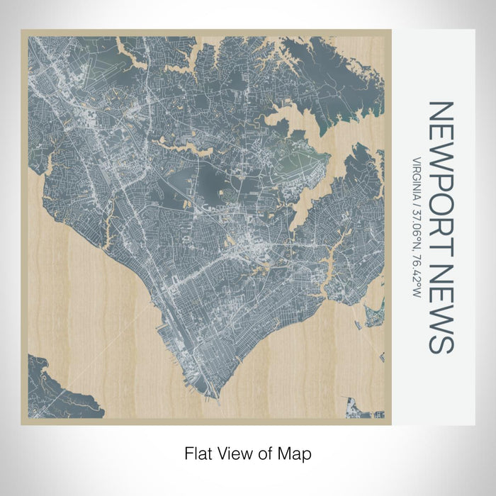 Rendered View of Newport News Virginia Map on 17oz Stainless Steel Insulated Tumbler in Afternoon Map Style