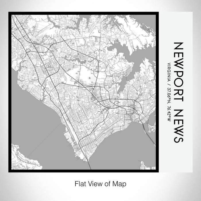 Rendered View of Newport News Virginia Map on 17oz Stainless Steel Insulated Tumbler in Classic Map Style