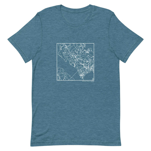Newport News Virginia  Map Unisex T-Shirt with City inscription in Heather Teal