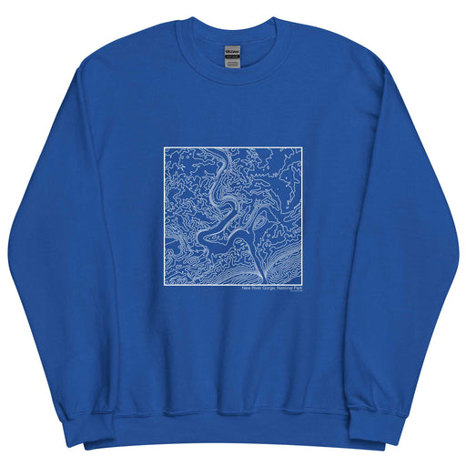 New River Gorge National Park Topographic  Map Unisex Crewneck Sweater with City inscription in Royal Blue