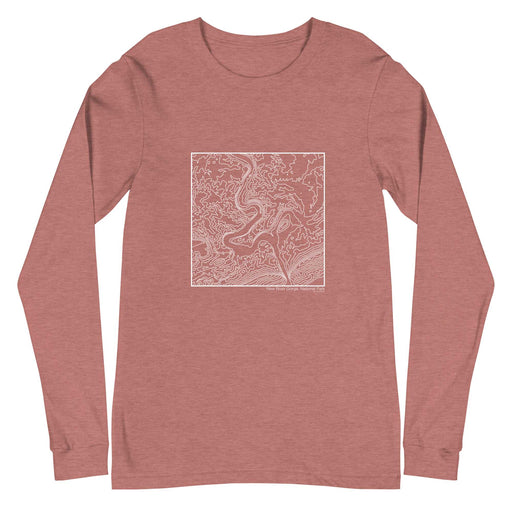 New River Gorge National Park Topographic  Map Unisex Long-Sleeve T-shirt with City inscription in Heather Mauve