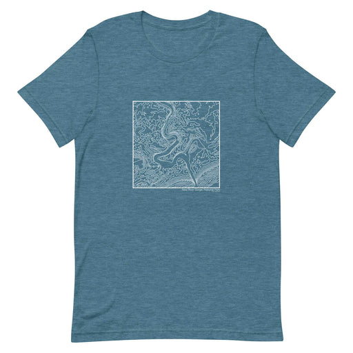 New River Gorge National Park Topographic  Map Unisex T-Shirt with City inscription in Heather Teal