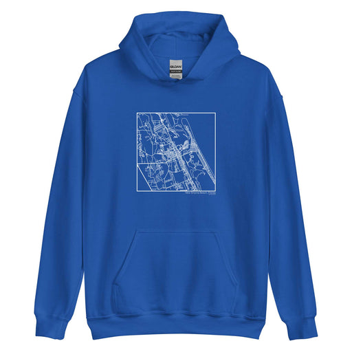 New Smyrna Beach Florida  Map Unisex Hoodie Sweater with City inscription in Royal Blue
