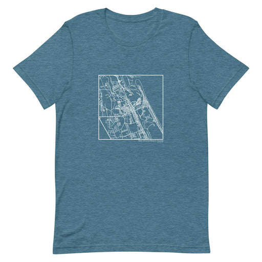 New Smyrna Beach Florida  Map Unisex T-Shirt with City inscription in Heather Teal