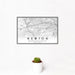 12x18 Newton Massachusetts Map Print Landscape Orientation in Classic Style With Small Cactus Plant in White Planter