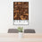 24x36 Newton Massachusetts Map Print Portrait Orientation in Ember Style Behind 2 Chairs Table and Potted Plant