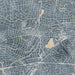 Newton Massachusetts Map Print in Afternoon Style Zoomed In Close Up Showing Details