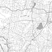 Newton Massachusetts Map Print in Classic Style Zoomed In Close Up Showing Details