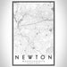 Newton Massachusetts Map Print Portrait Orientation in Classic Style With Shaded Background