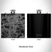 Rendered View of Newton Massachusetts Map Engraving on 6oz Stainless Steel Flask in Black