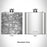 Rendered View of Newton Massachusetts Map Engraving on 6oz Stainless Steel Flask