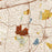 Newton Massachusetts Map Print in Woodblock Style Zoomed In Close Up Showing Details