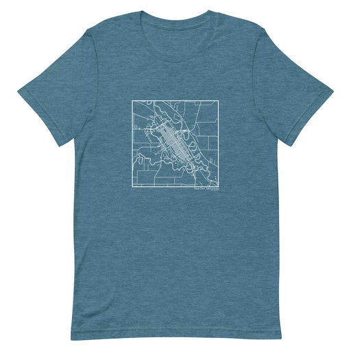 New Ulm Minnesota  Map Unisex T-Shirt with City inscription in Heather Teal