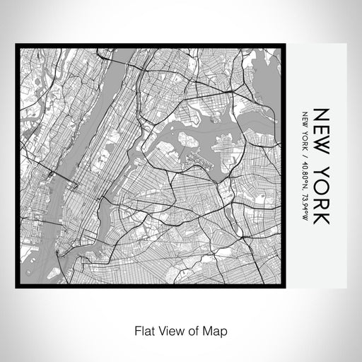 Rendered View of New York New York Map on 20oz Stainless Steel Insulated Bottle with Bamboo Top with printed classic style map