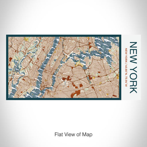 Rendered View of New York New York Map on 17oz Stainless Steel Insulated Bottle with printed woodblock style map