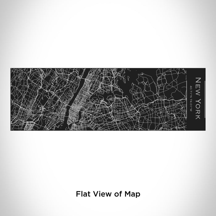 Rendered View of New York New York Map Engraving on 10oz Stainless Steel Insulated Cup with Sliding Lid in Black