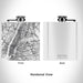Rendered View of New York New York Map Engraving on 6oz Stainless Steel Flask in White