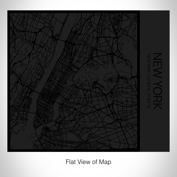 Rendered View of New York New York Map on 17oz Stainless Steel Insulated Tumbler in Matte Black with Tactile Lines