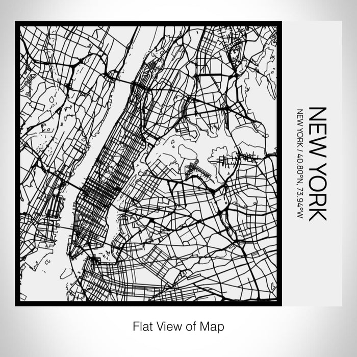 Rendered View of New York New York Map on 17oz Stainless Steel Insulated Tumbler in Matte White with Tactile Lines