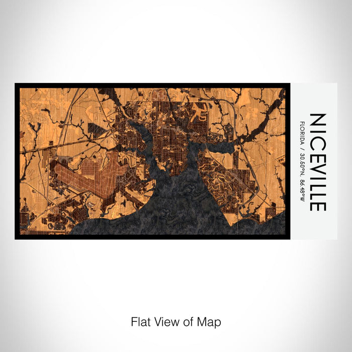 Rendered View of Niceville Florida Map on 17oz Stainless Steel Insulated Bottle with printed ember style map