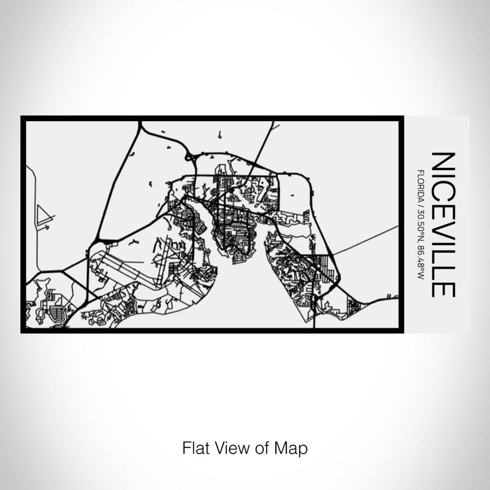 Rendered View of Niceville Florida Map on 17oz Stainless Steel Insulated Cola Bottle in Stainless in Matte White