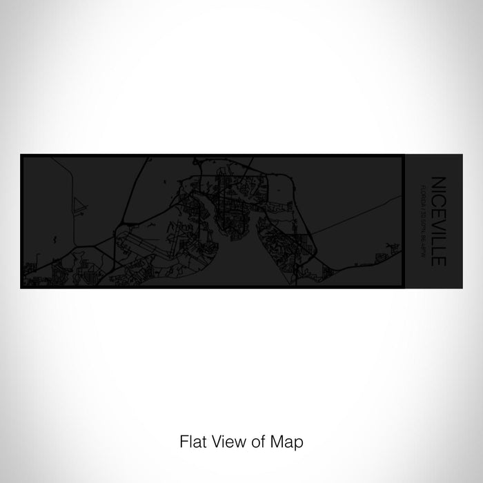 Rendered View of Niceville Florida Map on 10oz Stainless Steel Insulated Cup in Matte Black with Sliding Lid