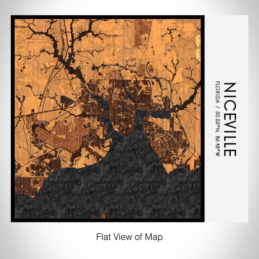 Rendered View of Niceville Florida Map on 17oz Stainless Steel Insulated Tumbler in Ember Map Style