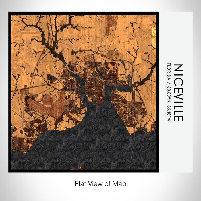 Rendered View of Niceville Florida Map on 17oz Stainless Steel Insulated Tumbler in Ember Map Style