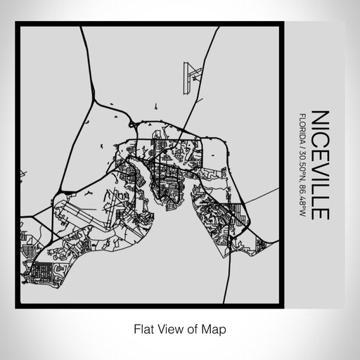 Rendered View of Niceville Florida Map on 17oz Stainless Steel Insulated Tumbler in Tactile Lines with Succulent in Background
