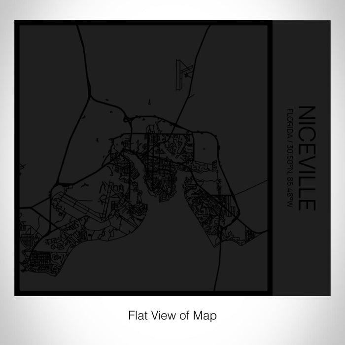 Rendered View of Niceville Florida Map on 17oz Stainless Steel Insulated Tumbler in Matte Black with Tactile Lines