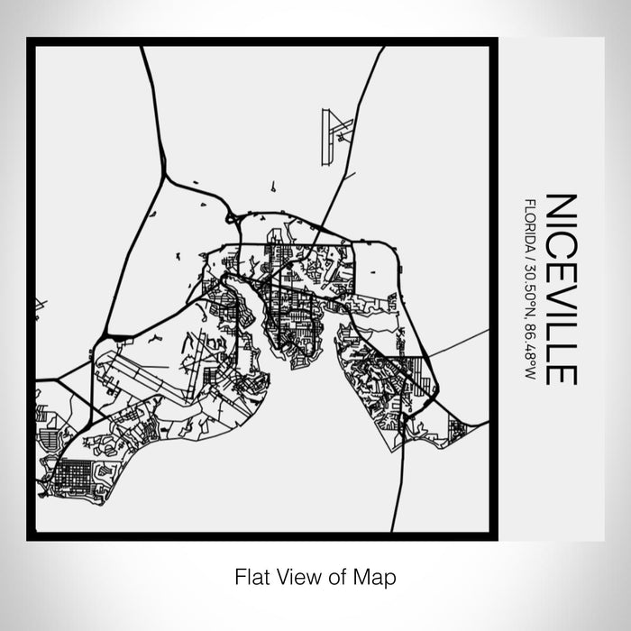 Rendered View of Niceville Florida Map on 17oz Stainless Steel Insulated Tumbler in Matte White with Tactile Lines
