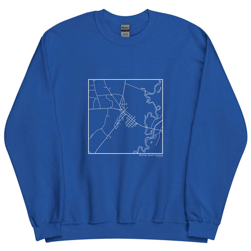 Nichols South Carolina  Map Unisex Crewneck Sweater with City inscription in Royal Blue
